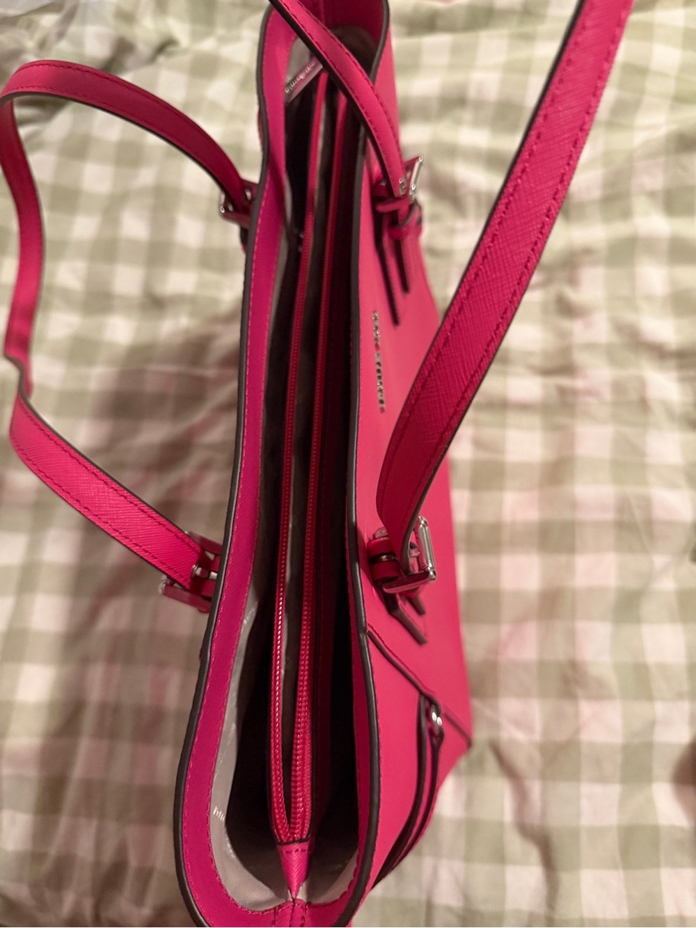 Michael Kors Hot Pink Saffiano Tote - Picture 3 of 4
